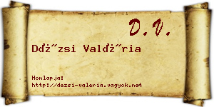 Dézsi Valéria névjegykártya